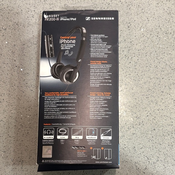 Sennheiser PX200-iii Black Headset with iPhone Control - Picture 2 of 3